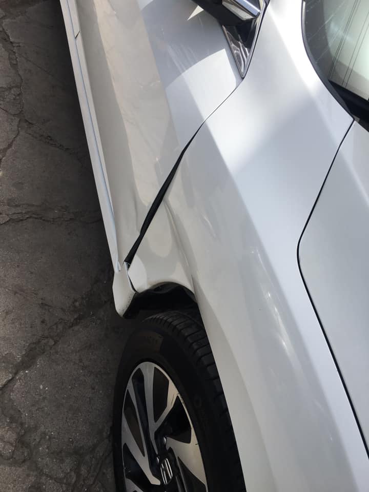 Çamurluk hasarı onarımı öncesi